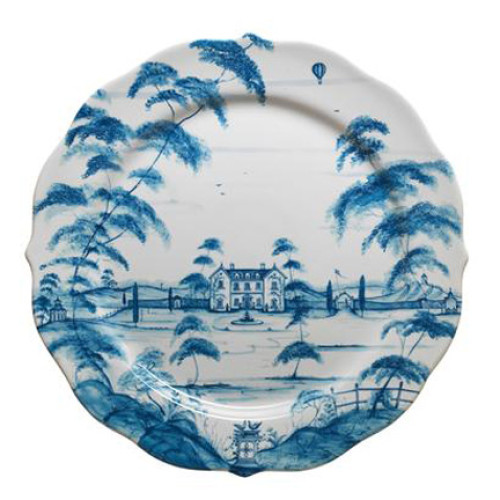 Juliska Country Estate Delft Blue Platter/Charger Plate Main House 13.5"L, 13.5"W, 1"H
