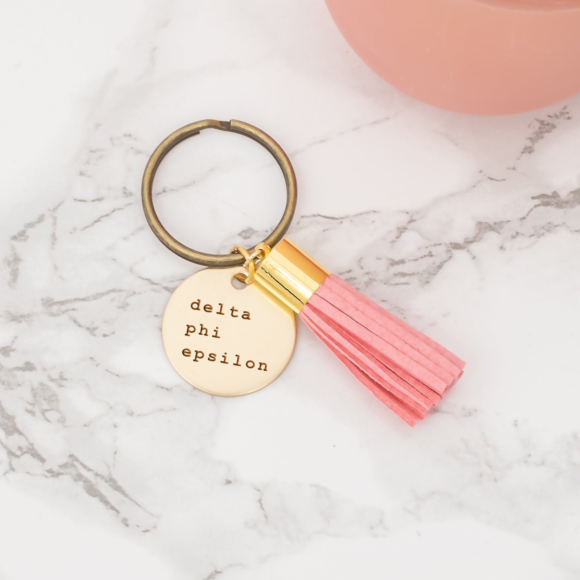 Delta Phi Epsilon Sorority Keychain, Dphie Key Chain, D E Tassel Keychains, Keychain
