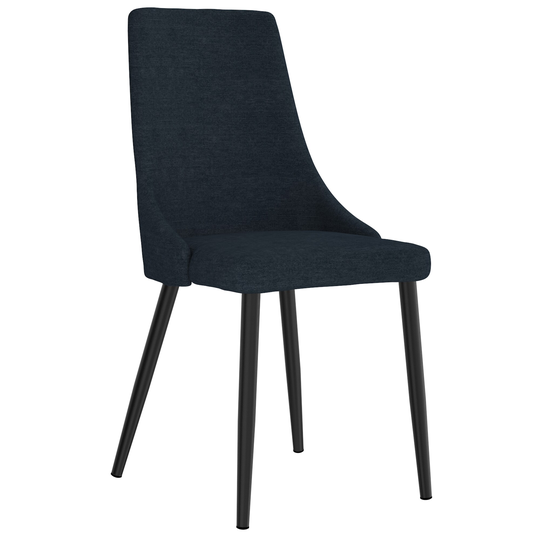 Worldwide Homefurnishings Set of 2 Contemporary/Modern Polyester/Polyester Blend Upholstered Side Chair (Wood Frame) in Blue | 202-536BLU