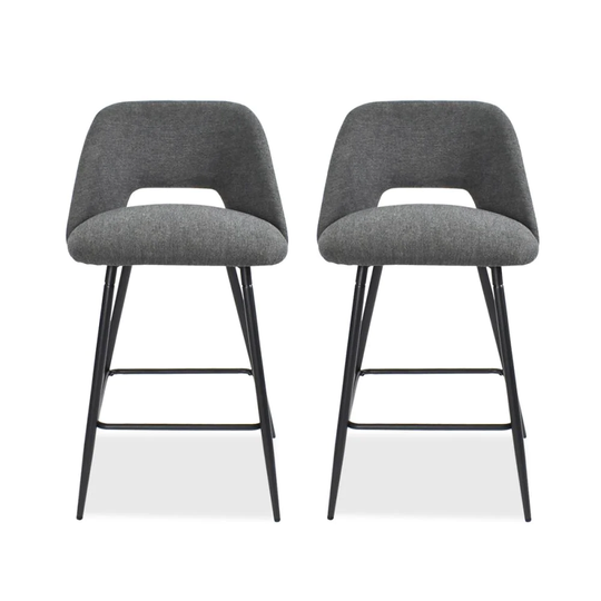 NeuType Contemporary/Modern Polyester/Polyester Blend Upholstered Dining Side Chair (Metal Frame) in Gray | MIRUO-A057