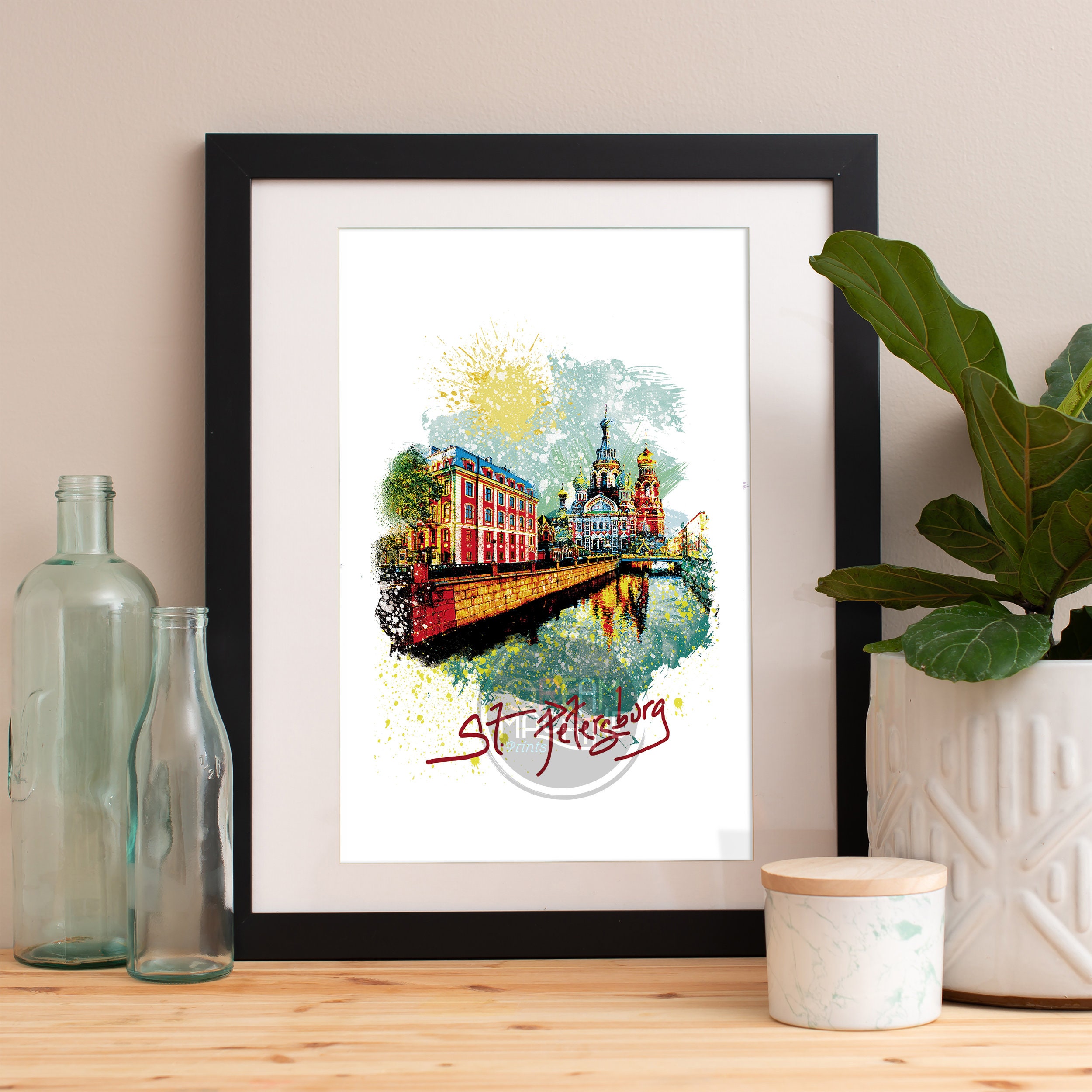 Saint Petersburg Print, Skyline, Art, Poster, Russia Art