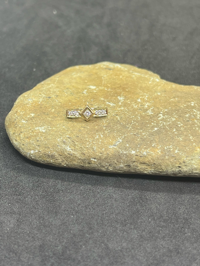 Vintage 14K Yellow Gold Diamond Slide Bracelet Spacer