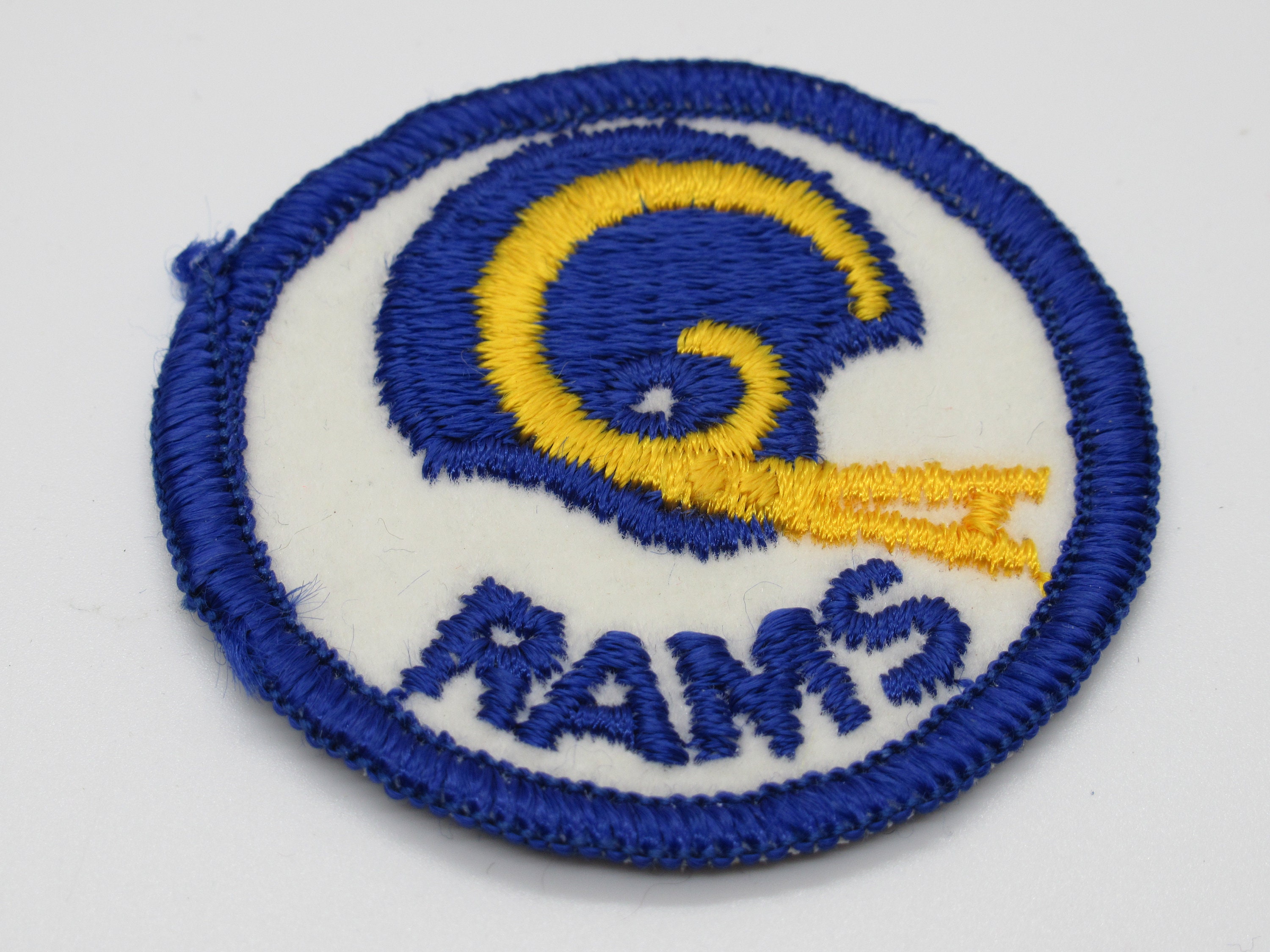 Los Angeles La St Louis Rams Football Helmet Vintage Nfl Sew On Circle Patch