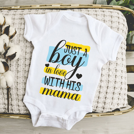 Just A Boy in Love With His Mama Baby Onesie®, Cute Mothers Day Shower Gift, Clothes, Bodysuit, Toddler Tshirt