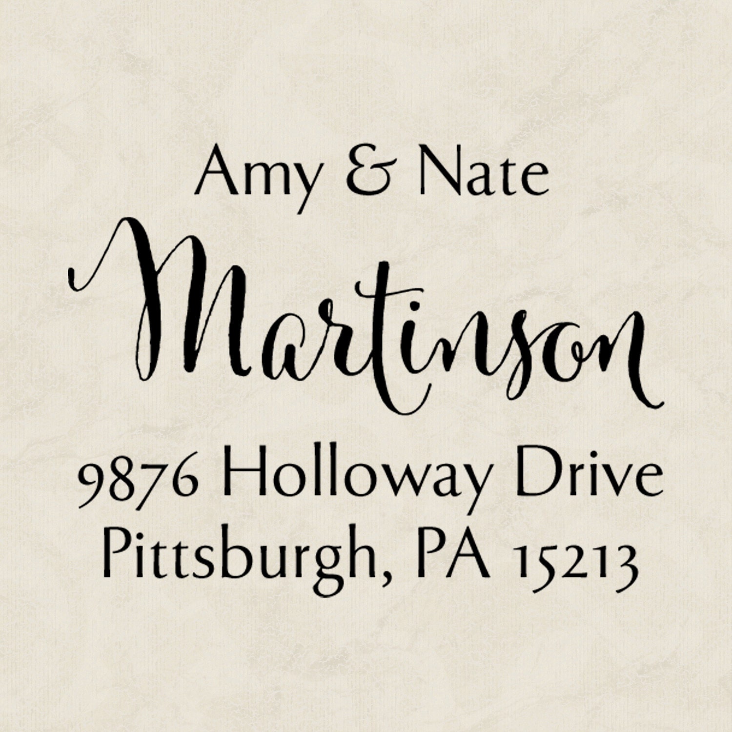 Calligraphy Custom Name Stamp - High Quality Self-Inking | Pre-Inked Stamper For All Your Envelope Needs