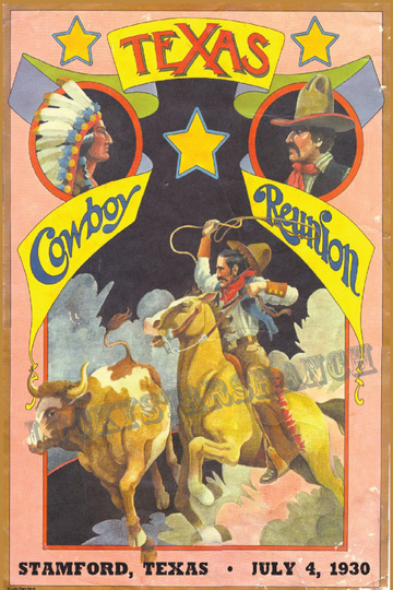 Cowboy Rodeo Poster Texas Cowboy Reunion 1930 Vintage 18x24