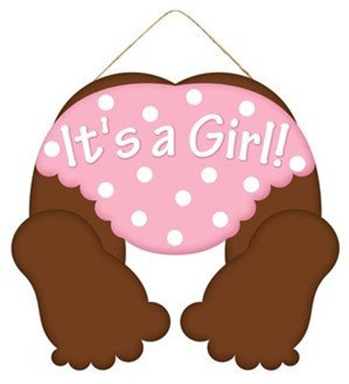 It's A Girl Sign, Baby Girl, Gender Reveal, Wreath Attachment, Center