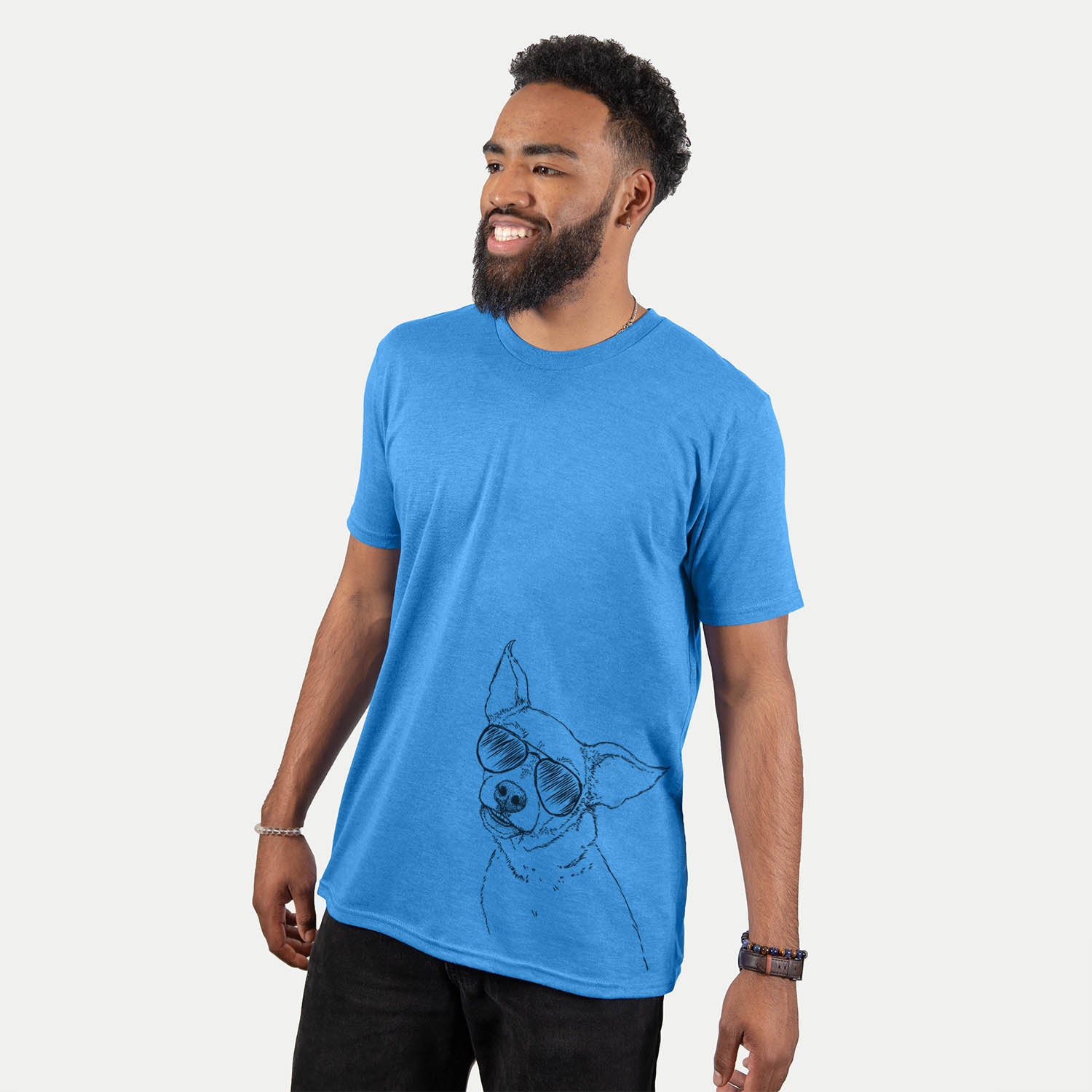 Lola The Chiweenie - Tri-Blend Unisex Crewneck T-Shirt Dog Lover Gift