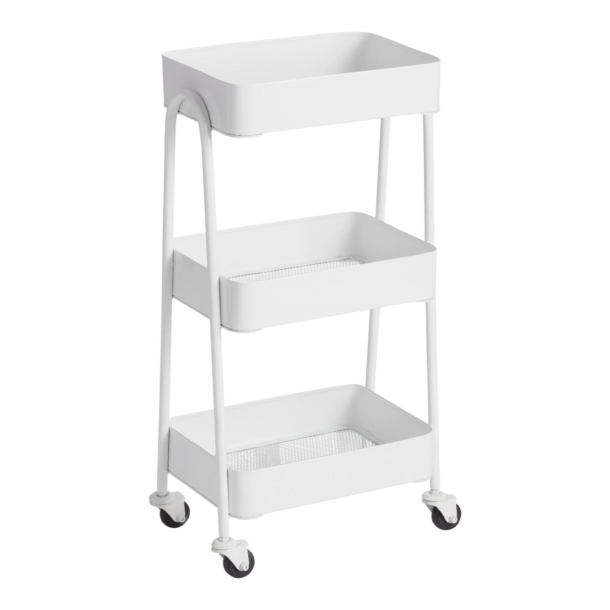 White Metal Wilson Rolling Cart - Iron by World Market