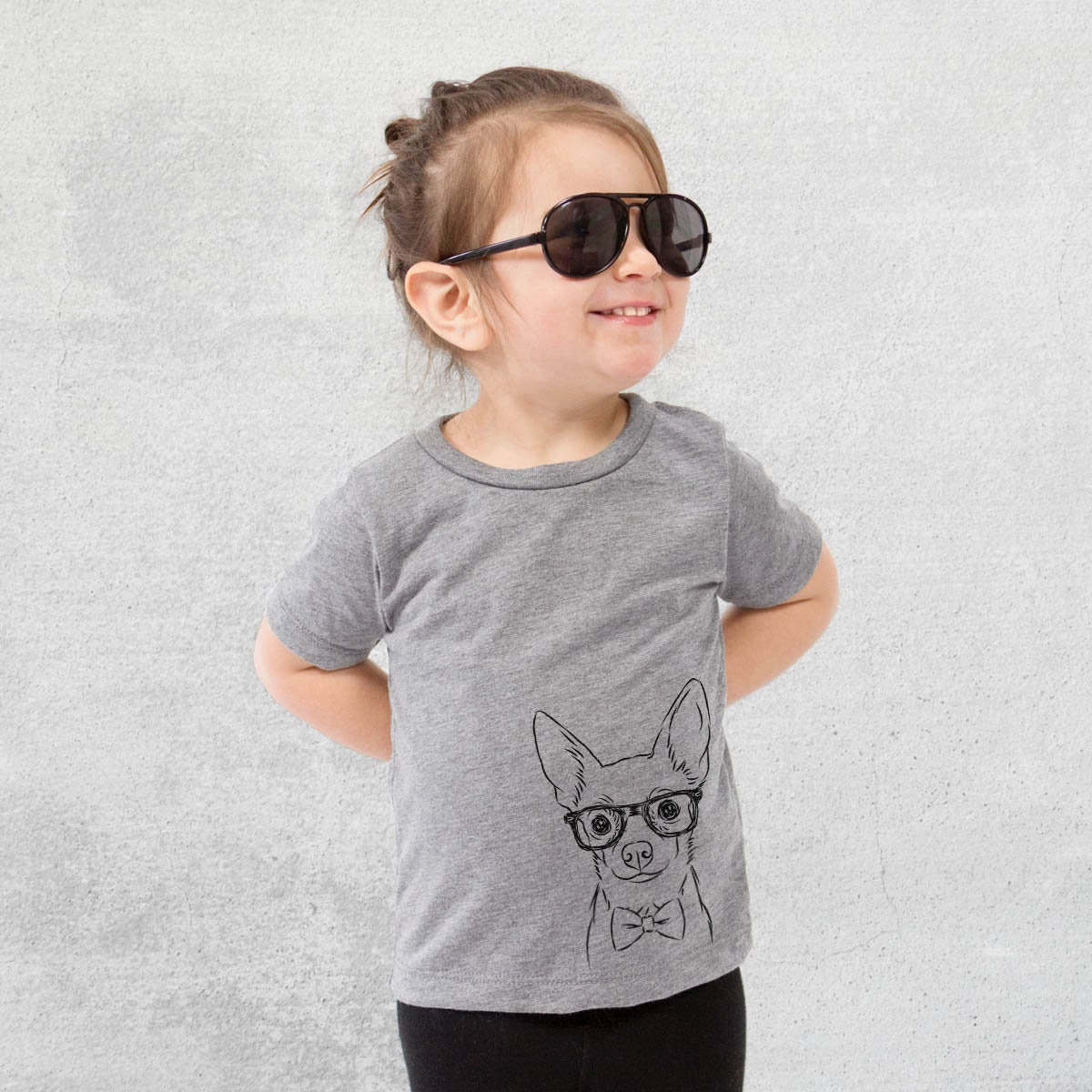 Martini The Chihuahua Tri-Blend Shirt - Kids Dog Tshirt Animal Glasses T