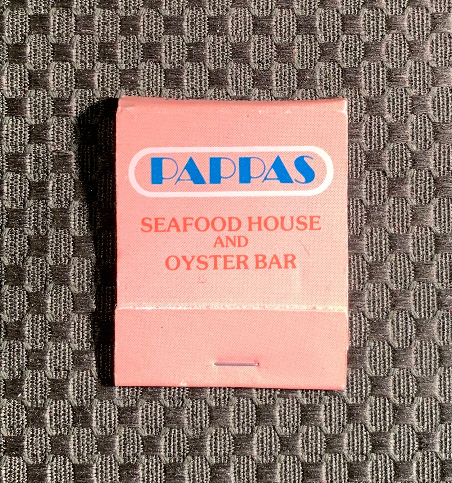 Vintage Matchbook, Pappas Seafood, Oyster Bar, Restaurant, Houston, Texas, with 20 Match Sticks, Free Ship in Usa