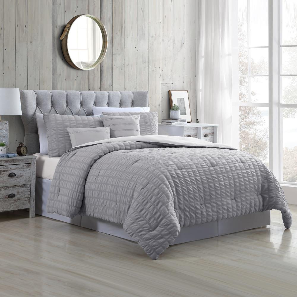 Amrapur Overseas Kane Gray Multi Reversible King Comforter (Blend with Polyester Fill) | 3MLTICSE-KNE-KG