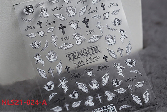 5D Angels & Wings & Roman Alphabet Numbers Nail Sticker/ Thin Transparent Accessories