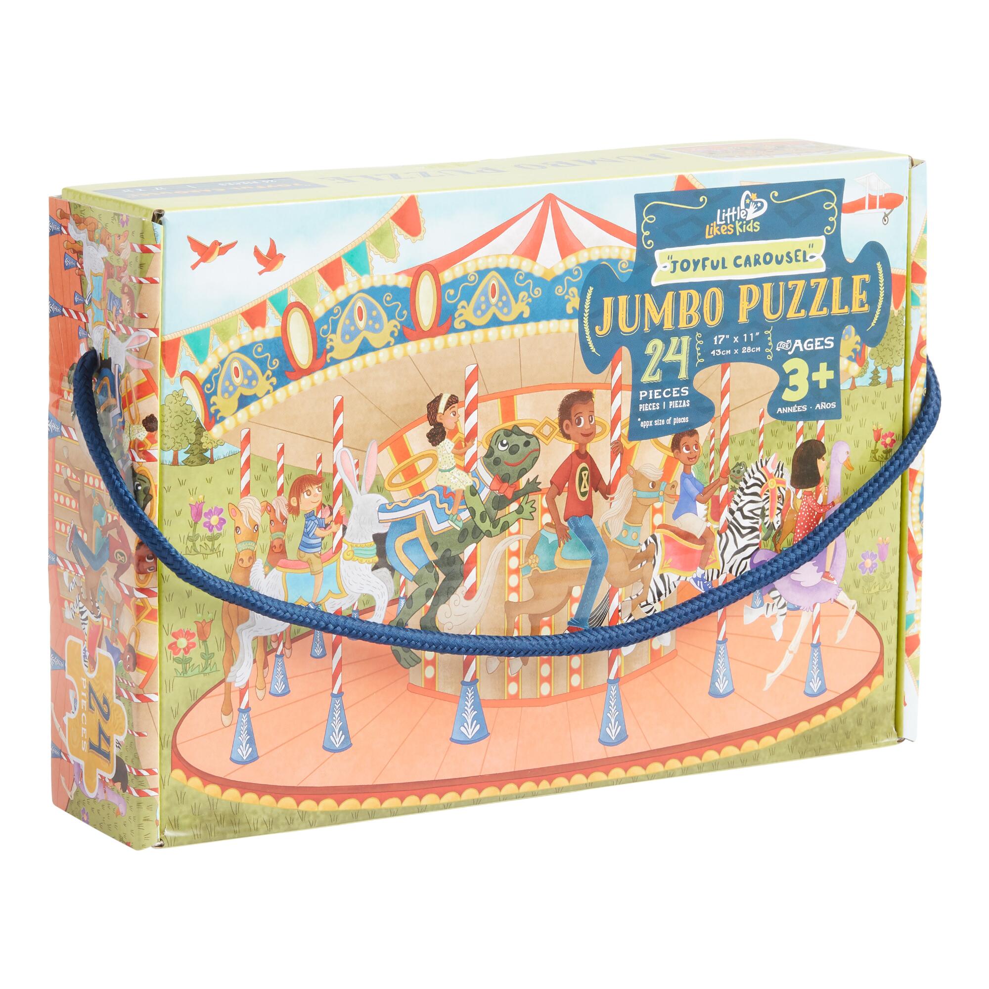 Little Likes Kids Joyful Carousel 24 Piece Puzzle: Multi - Paper by World Market