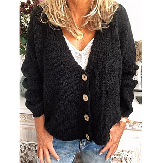 Casual Cotton-Blend Outerwear - Black, M