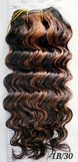 12" Spanish Wave Human Hair Blend Weave Extensions