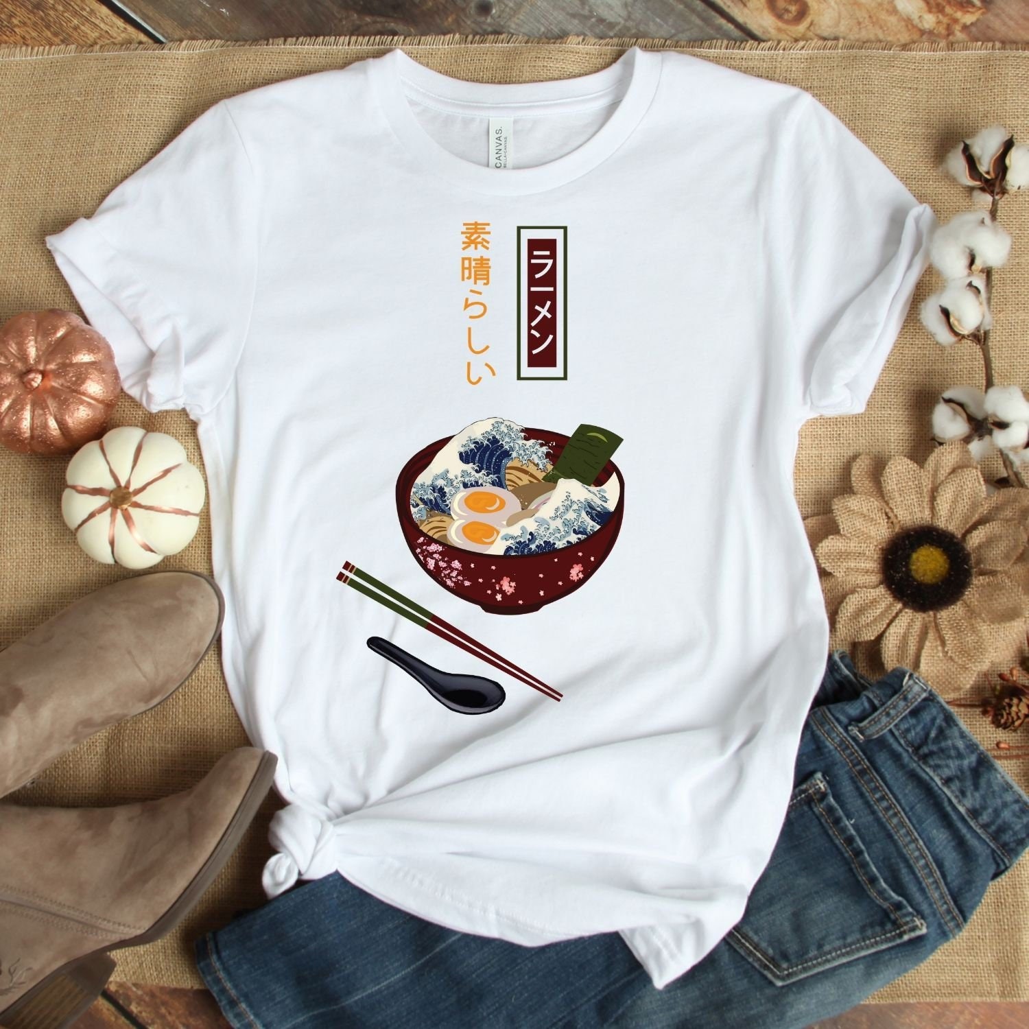 Greatest Ramen Waves Graphic Anime T Shirt | Manga Kawaii T-Shirt Japanese