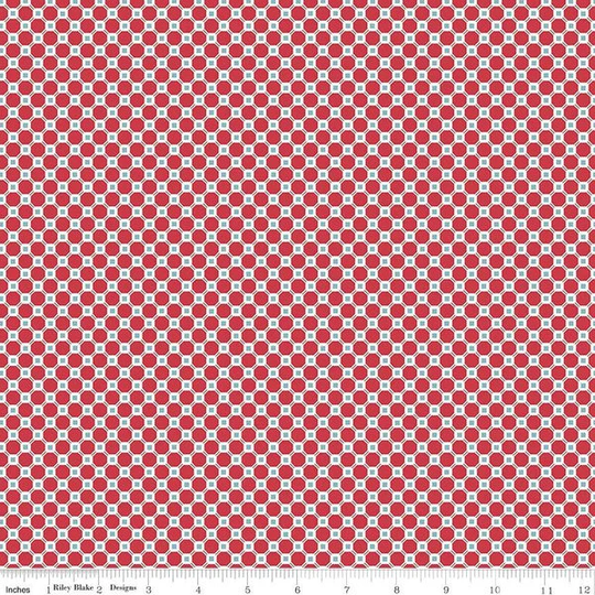 Sale Cook Book Kitchen Tile C11764 Cayenne - Riley Blake Designs Lori Holt Geometric Lattice Red Quilting Cotton Fabric