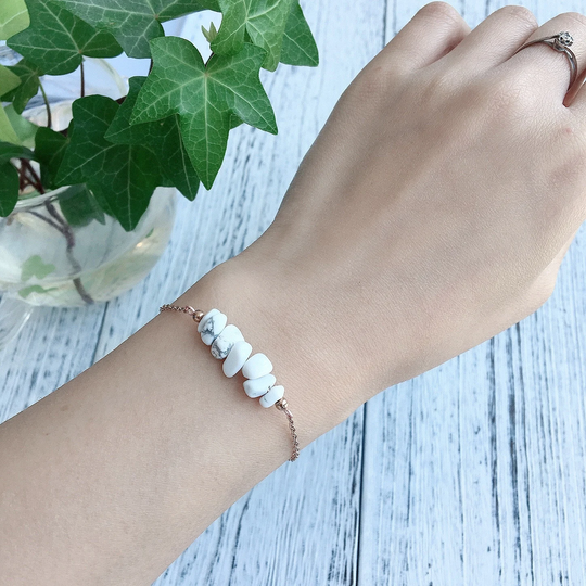 Howlite Bracelet. Simple Patience, Optimism, Balance Energy Everyday Gift For Bridesmaid