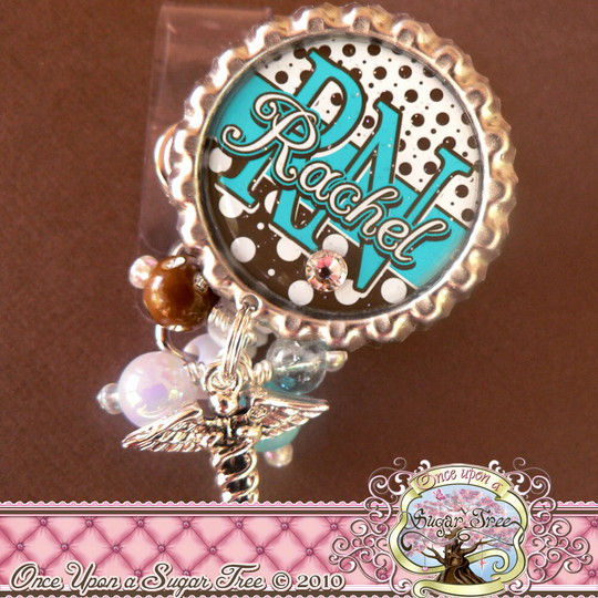 Nurse Personalized Id Badge Reel, Medical Symbol, Caduceus Charm, Rn Np Nursing, Id Clip, Bottle Cap, Doctor Medical, Hospital Staff