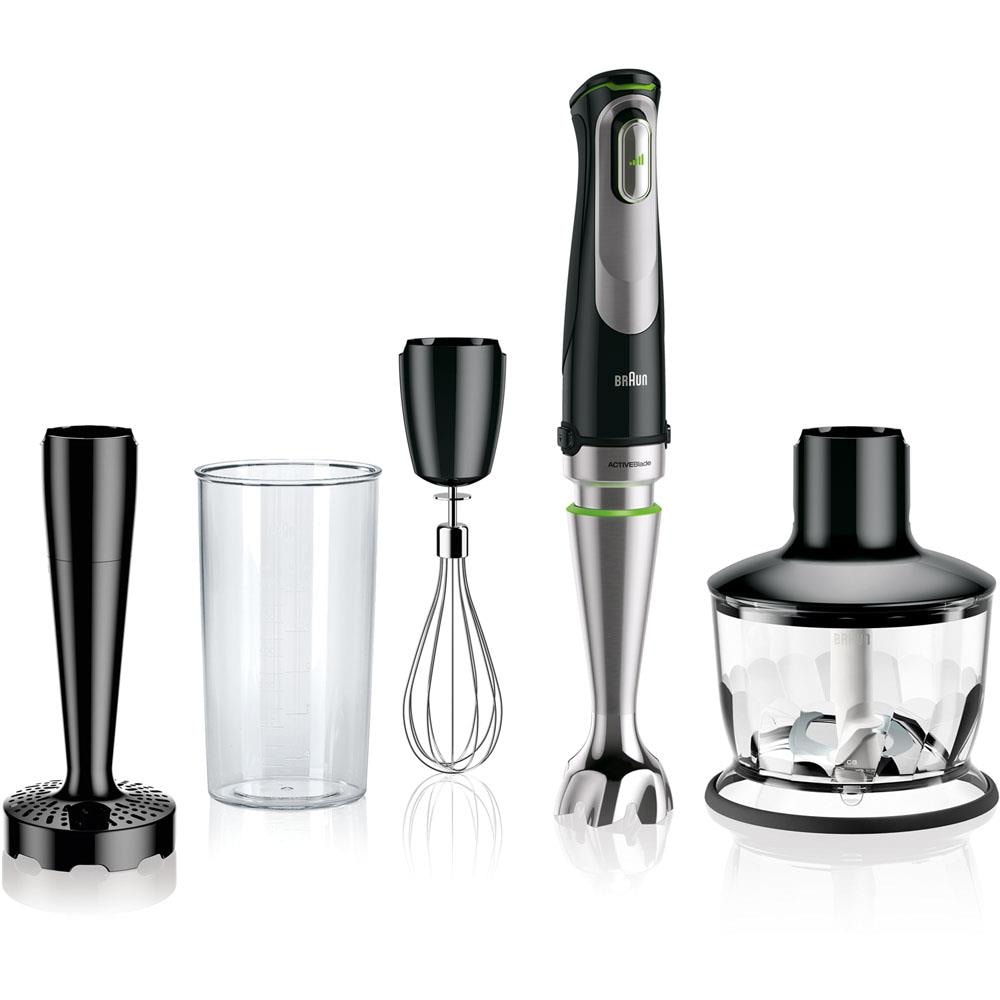 Braun 2-Speed Black 700-Watt Immersion Blender with Accessory Jar Stainless Steel | MQ9037