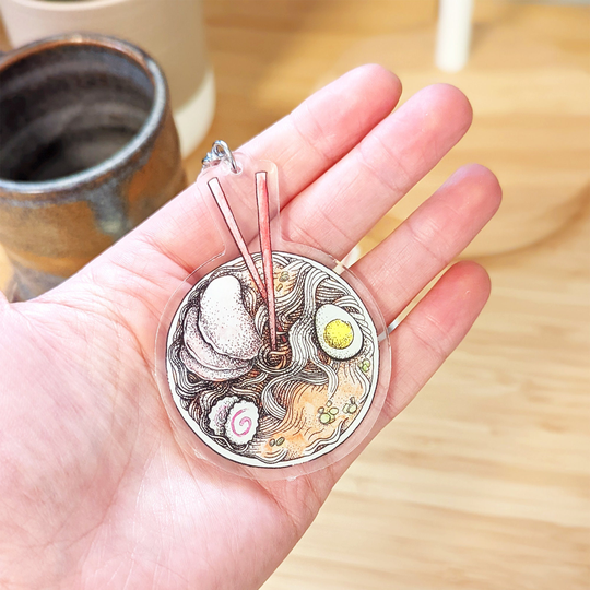 Ramen Noodle Acrylic Keychain Charm