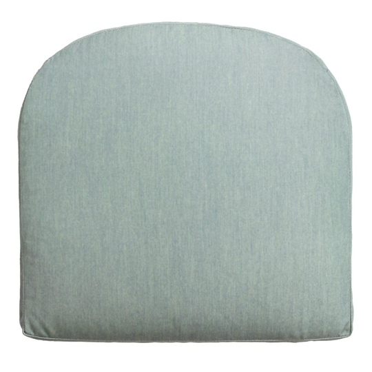 Sunbrella Spa Green Canvas Gusseted Outdoor Patio Chair Cushion: Blue/Green - Acrylic by World Market