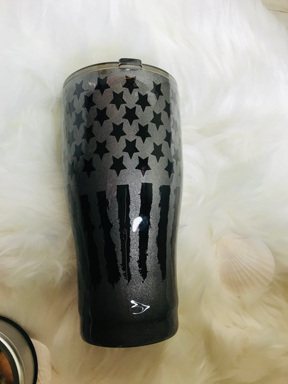 Black Flag Tumbler Cup, No Surrender, Quarter, Black Flag, American