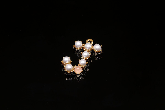 F82-20Pcs-Gold Plated-1311mm Pearl Initial J Charms-Unique Pendant-Necklace Earrings Making Supply