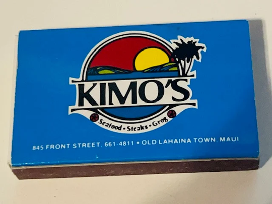 Vintage Match Book Advertising Matchbook Kimos Seafood Keokis Paradise Maui Tiki