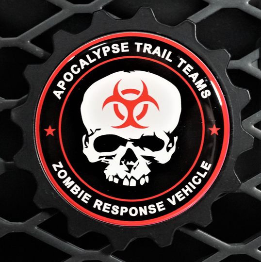 Aluminum Metal & Resin Grille Badge Skull "Zombie Og" Black Finish - Fitsdodge Ram Ram Truck For Gas Oil Dodge Fans Mancaves Lover 4x4