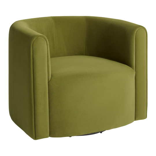 Velvet Stella Upholstered Swivel Chair: Green - Polyester by World Market