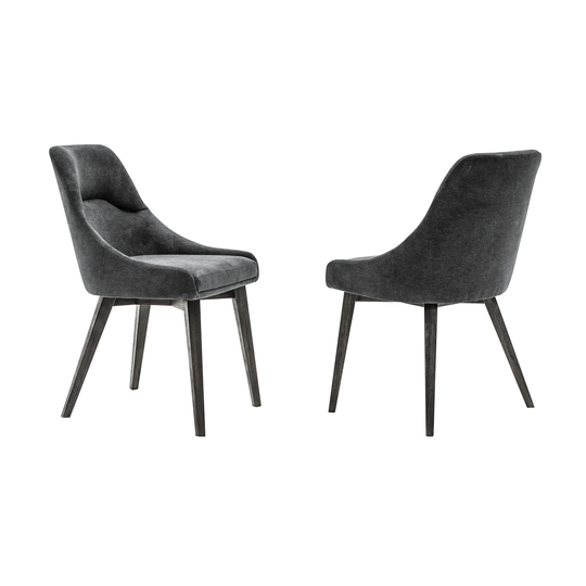 Armen Living Lileth Contemporary/Modern Polyester/Polyester Blend Upholstered Side Chair (Wood Frame) in Gray | LCLHCHTGCH