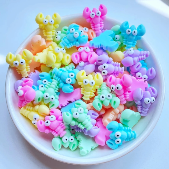 20Pcs Mixed Colors Lobster Resin Flatback Cabochon Jewelry Making Craft Diy Decorations