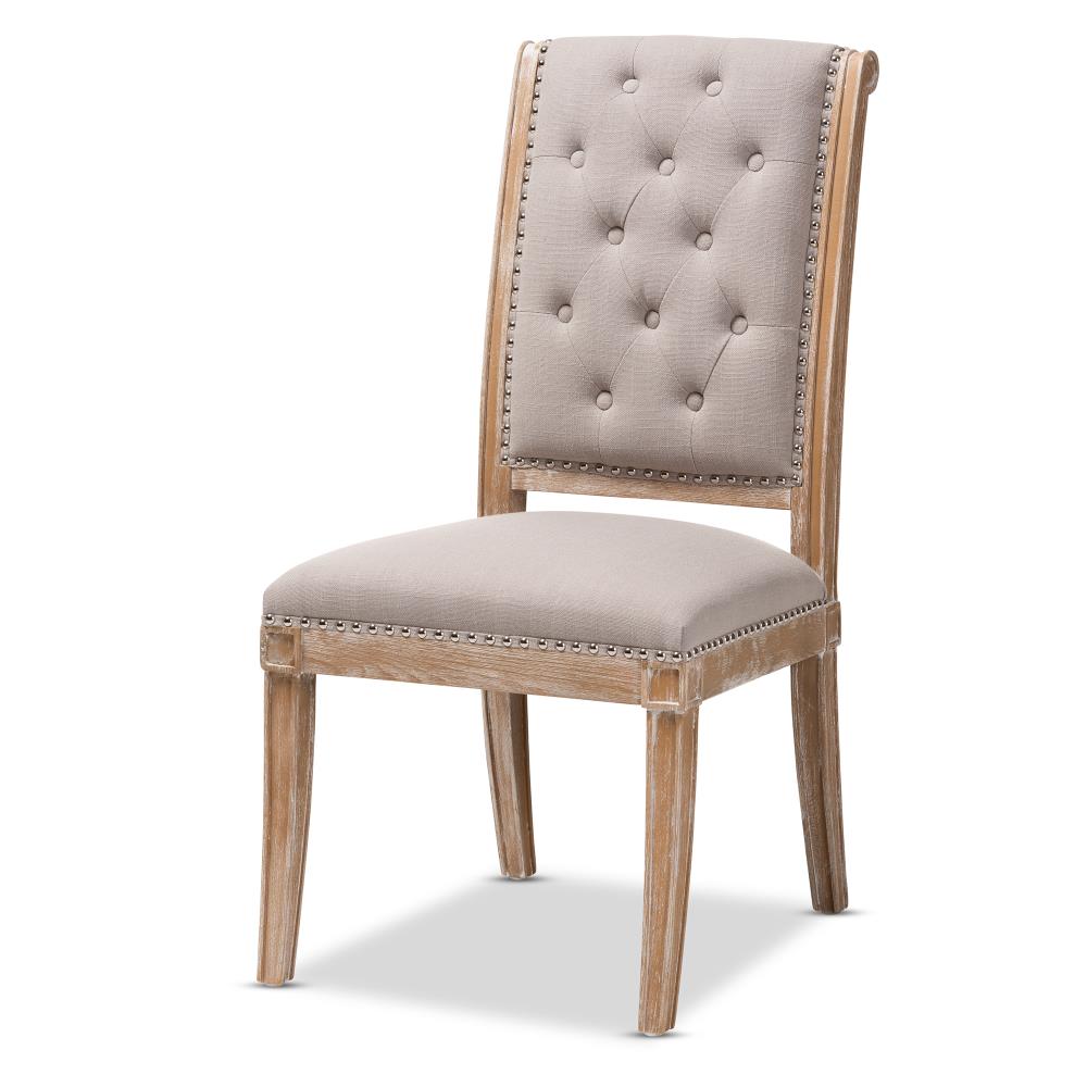 Baxton Studio Charmant Contemporary/Modern Polyester/Polyester Blend Upholstered Dining Side Chair (Composite Frame) in Off-White | 147-8331-LW