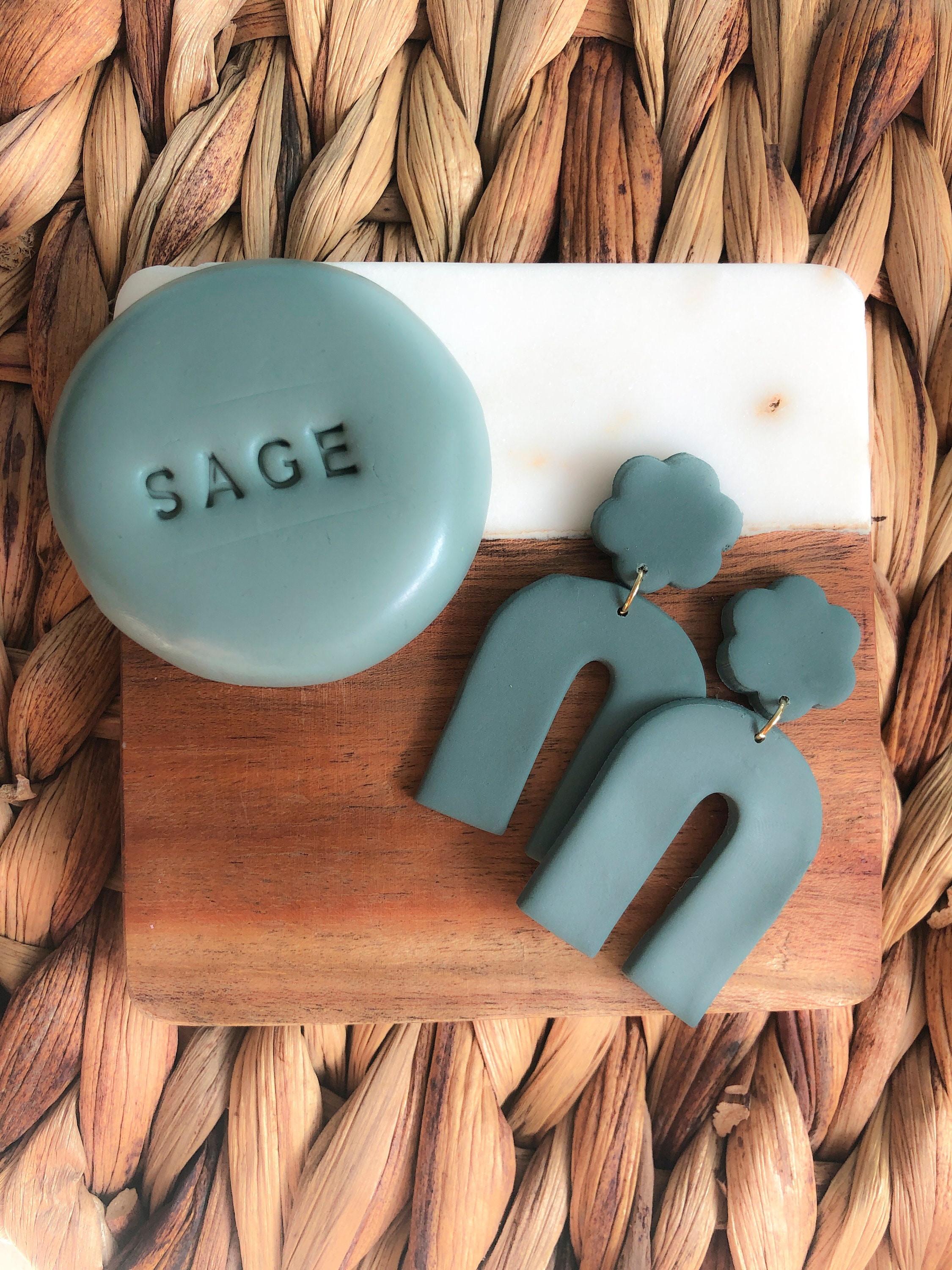 Sage Polymer Clay | Hand Blended Souffle Mixed Clay, Sculpey Get A Free Cutter