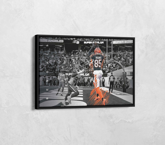 Cincinnati Bengals Poster, Canvas, Tee Higgins, Super Bowl Lvi, Nfl Art Prints, Gifts, Sport Wall Art, American Football