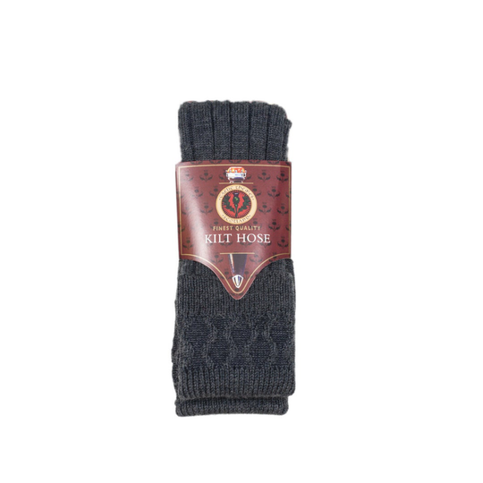 Charcoal Grey Kilt Hose - Wool Blend Made in Scotland The Celtic Croft Socks