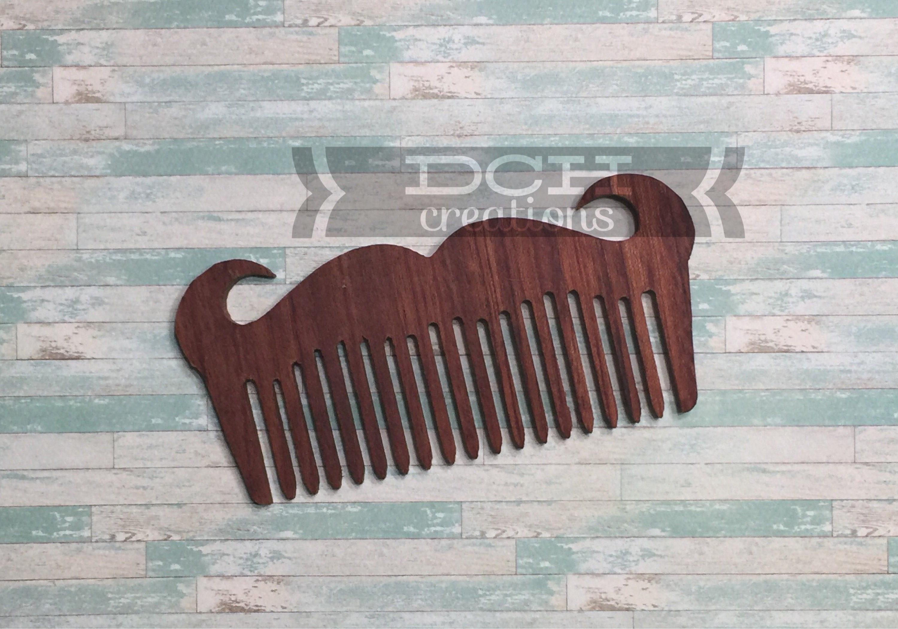 Clearance Mustache Shaped Beard Comb Ehc00114 Natural Bubinga Hard Wood Father Brother Groomsman Uncle Cousin Husband