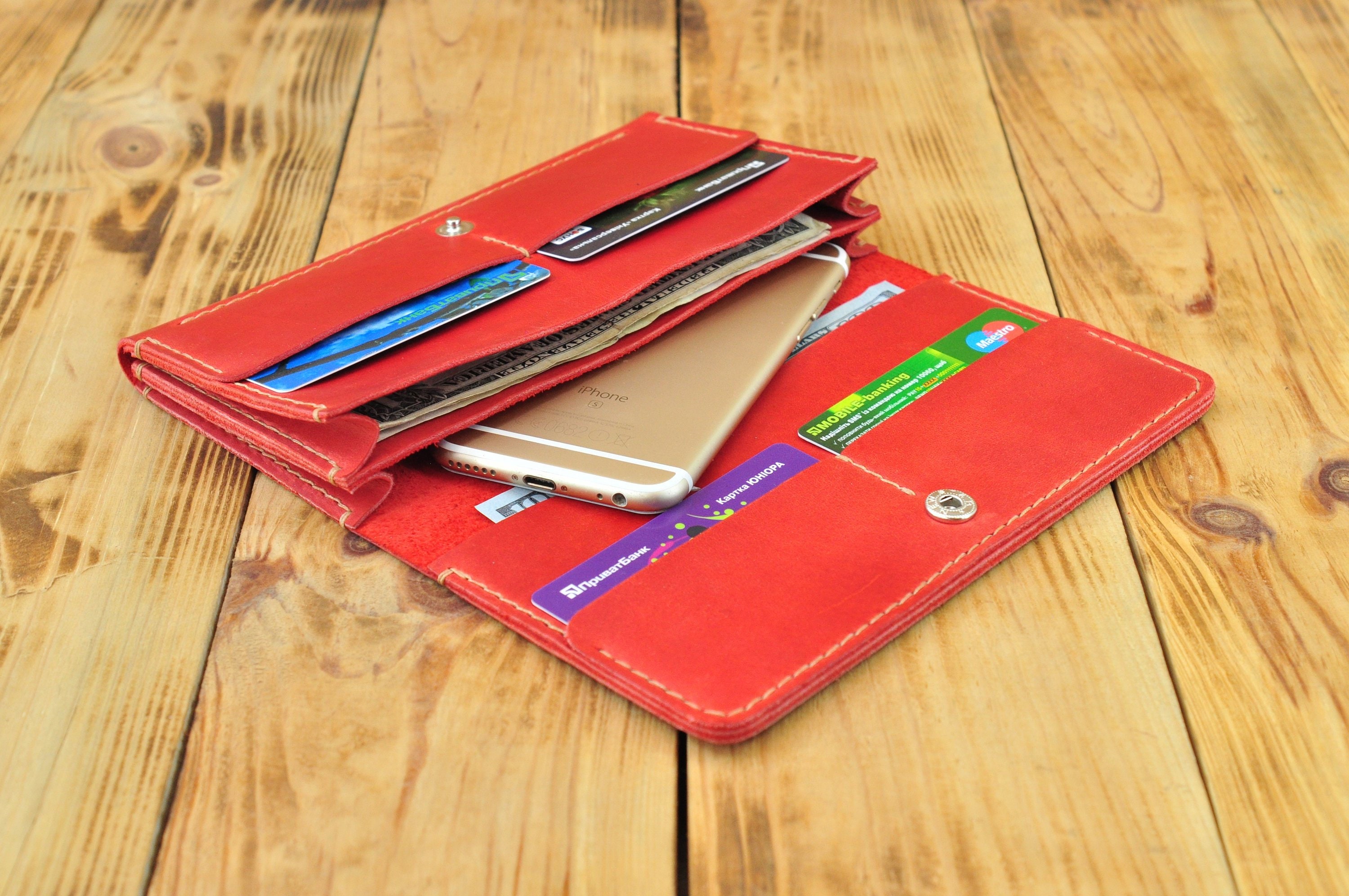 Personalized Red Wallet Women Red Purse Womans Credit Card Wallet For Women Leather Custom Ladies Clutch