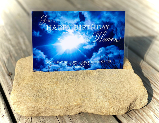 Heavenly Birthday Handmade Custom Card For Cemeteries Or Memorial Sites, & Gardens