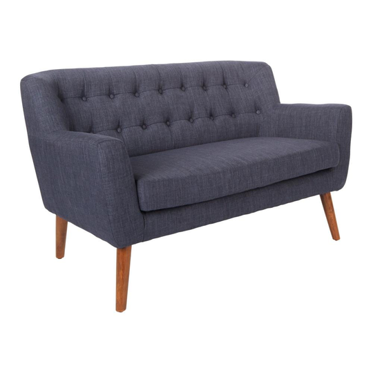 OSP Home Furnishings Midcentury Navy Polyester/Blend Loveseat in Blue | MLL52-M19