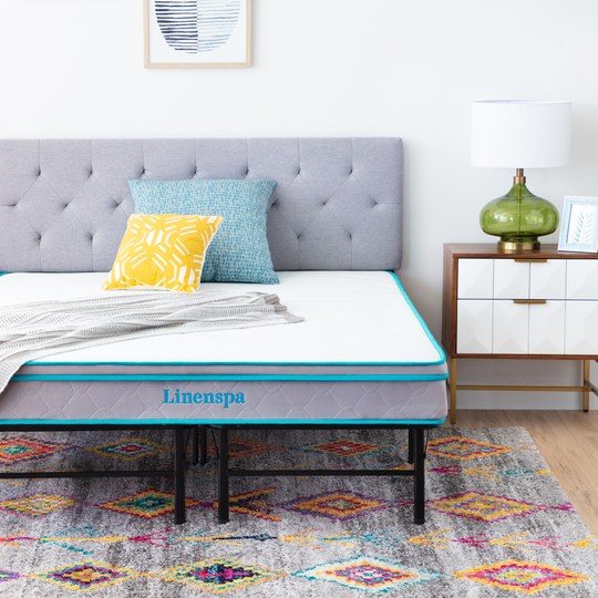 Linenspa Essentials 8-in California King Hybrid Memory Foam/Coil Blend Mattress in a Box in Gray | LSES08CKGFSP14SP