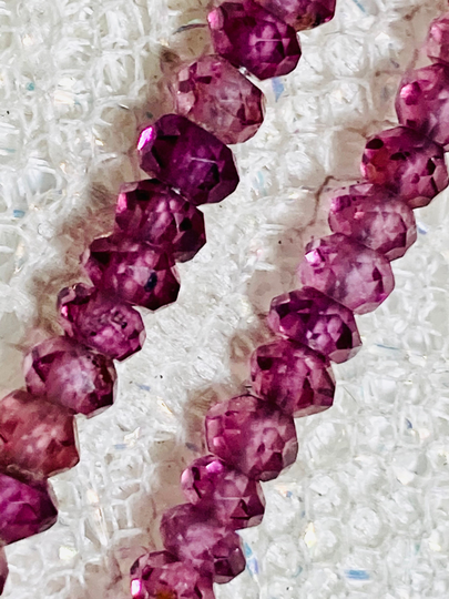 Purple Gemstone & Sterling Silver Necklace. Faceted Purple Tourmaline Roundelle Gift For Her