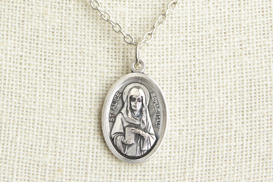 Saint Alice Medal Necklace. St Catholic Patron Jewelry