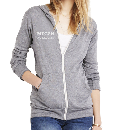 Unisex Grey Tri-Blend Full-Zip Lightweight Fitness Hoodie - Personalized Workout Jacket, Custom Name, Trendy Sweatshirts For Women, Men