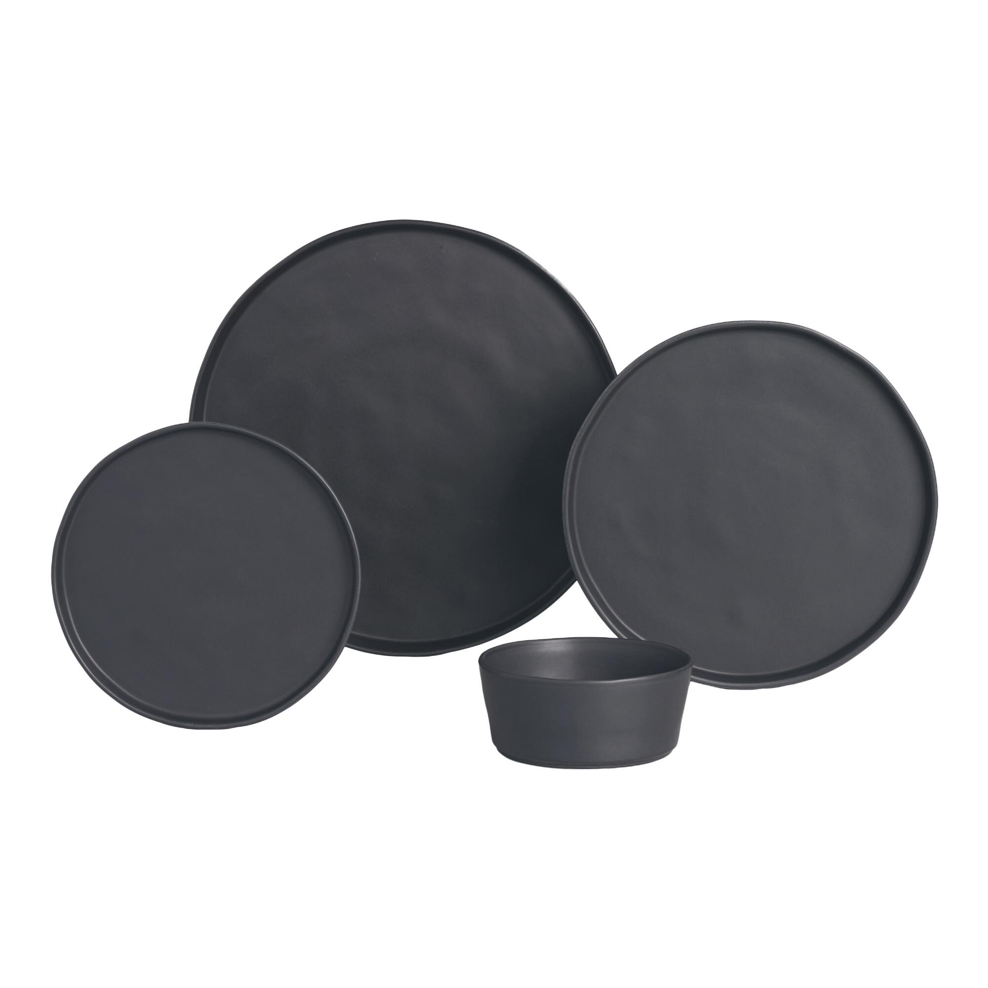 Black Organic Rim Mason Dinnerware Collection by World Market