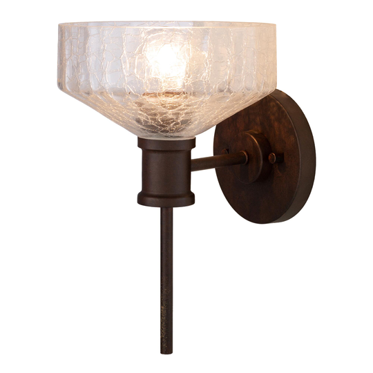 Brown Metal and Crackle Glass Vinnie Wall Sconce by World Market