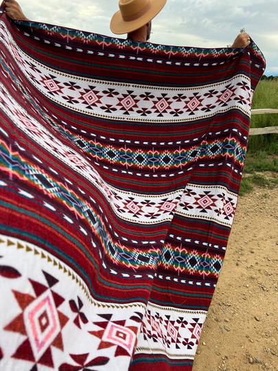 Alpaca Wool Blanket Blend | Native Throw Southwestern Decor Washable Cozy Queen Size Mothers Day Gift