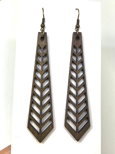 Wood Earrings, Lightweight Wooden Earrings, Brown Earrings For Women, Laser Cut Lightweight